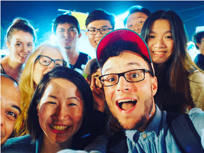 Andrew Kushnir with researchers and participants in Taiwan