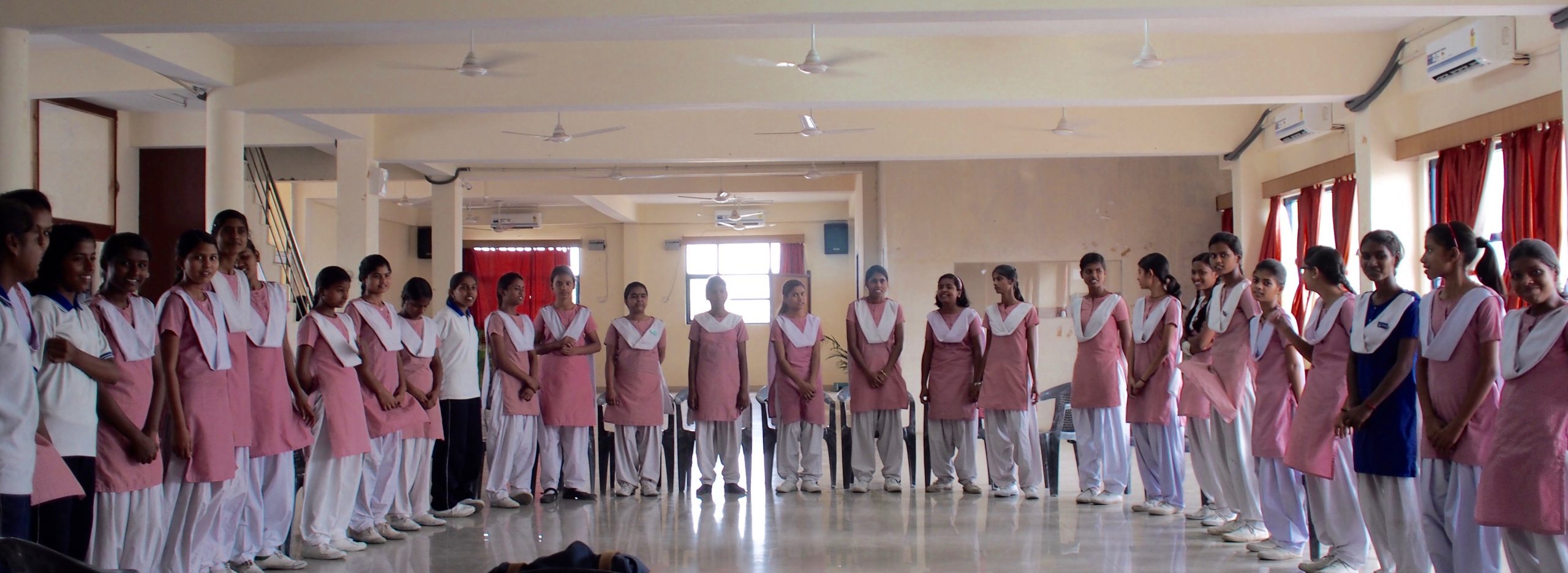 Girls in Prerna standing in a semi-circle