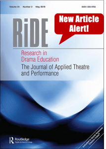 Cover of Research in Drama Education The Journal of Applied Theatre and Performance