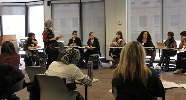 Students attending a Master of Teaching class.