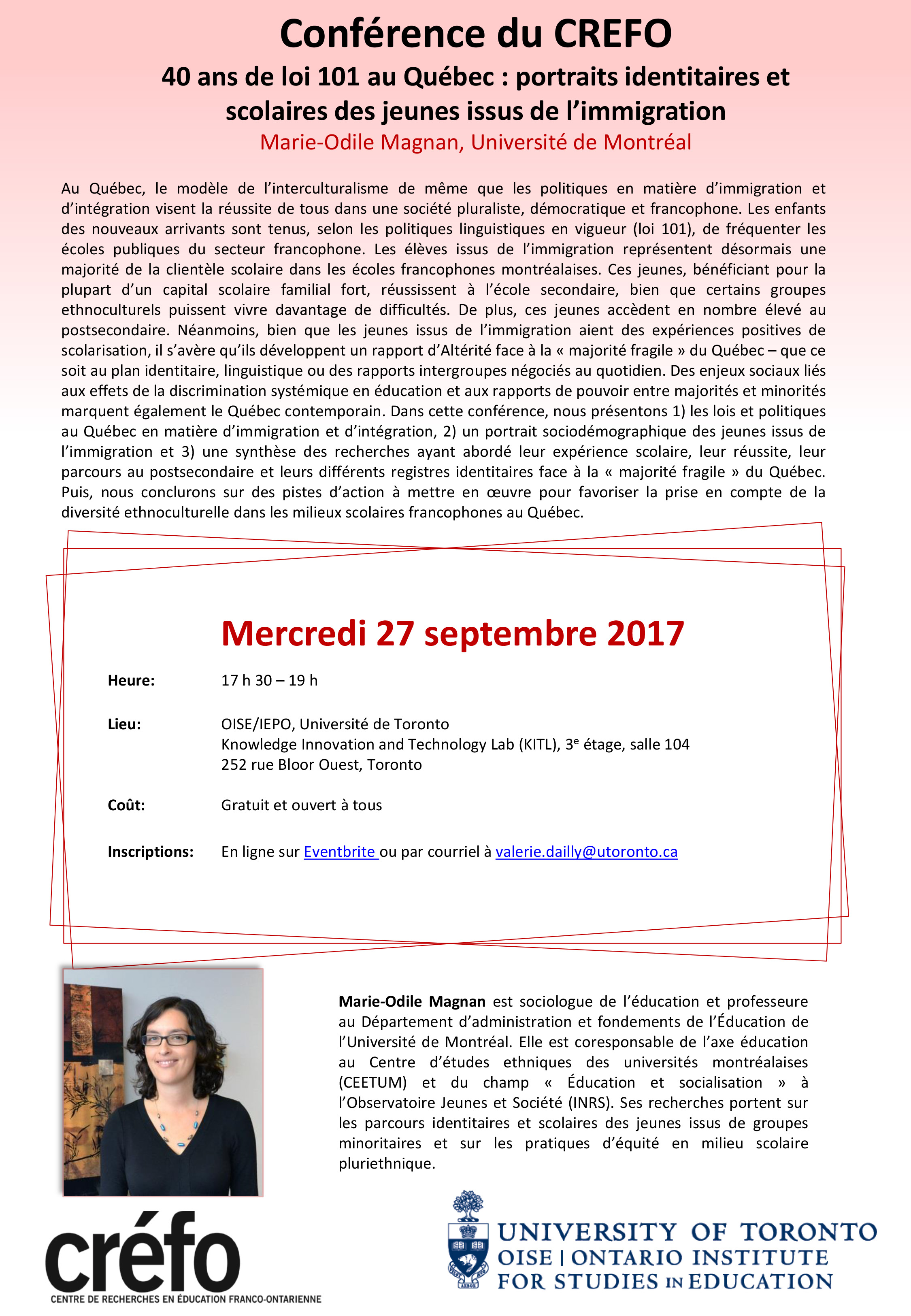 Conférence Marie-Odile Magnan