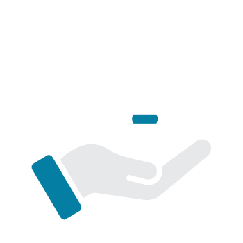 An icon showing a hand holding a lightbulb.