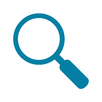 Icon depicting a magnifying glass.