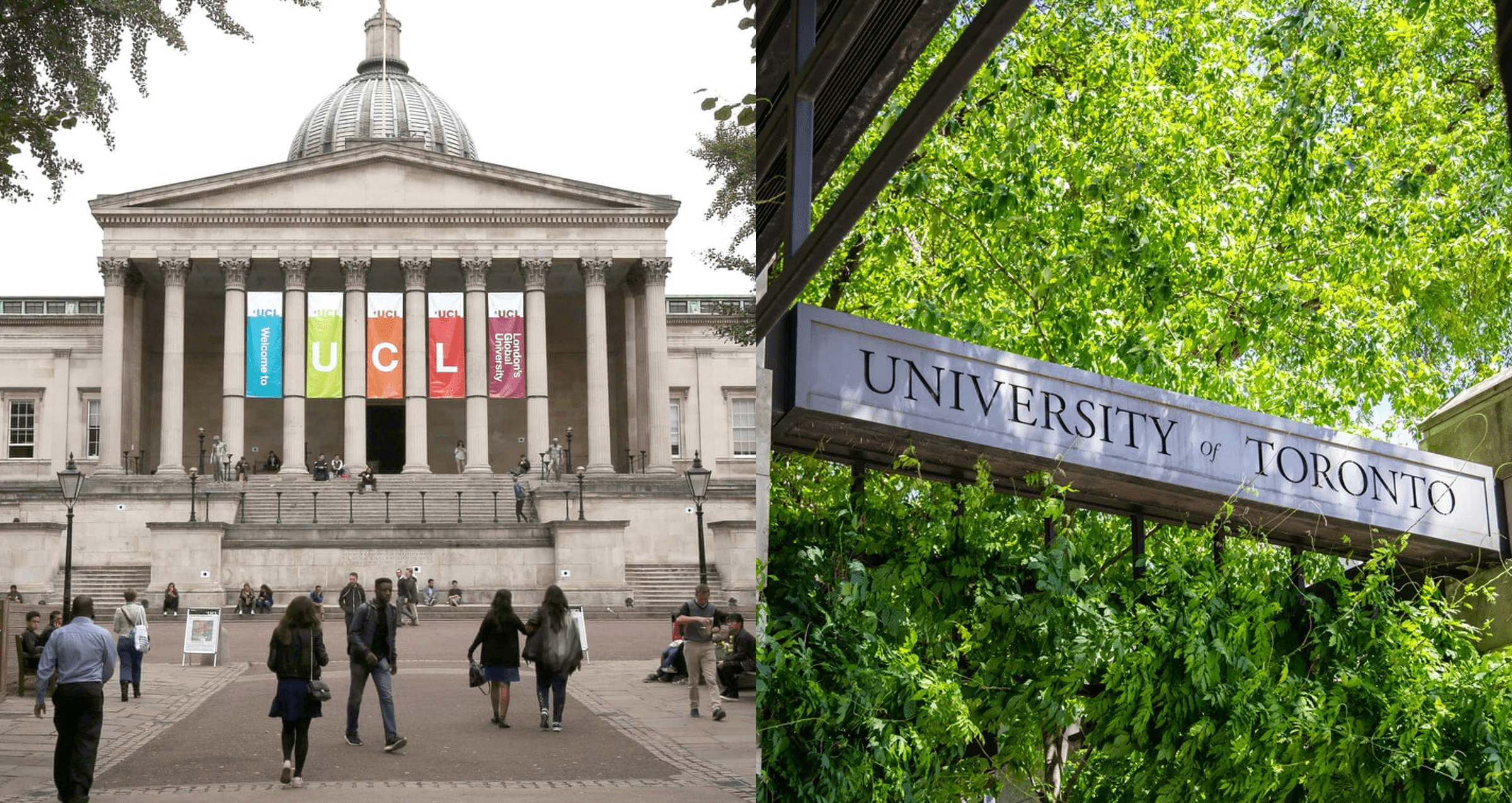 UofT and UCL campus images