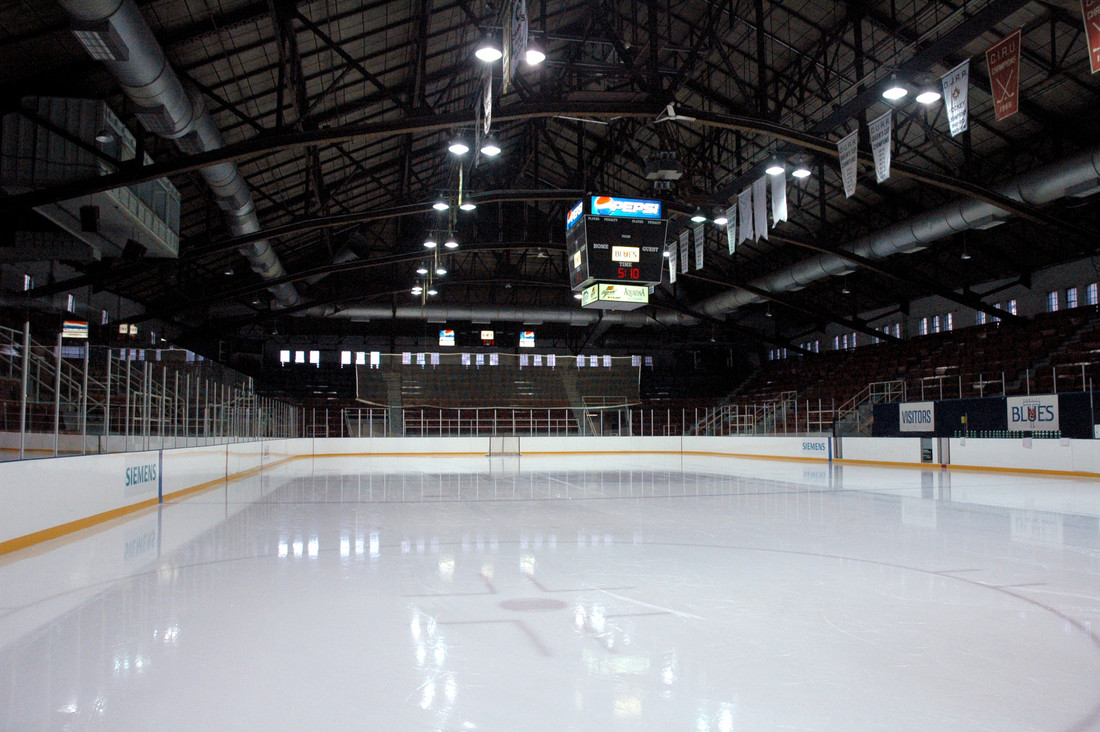 empty indoor ice rink 