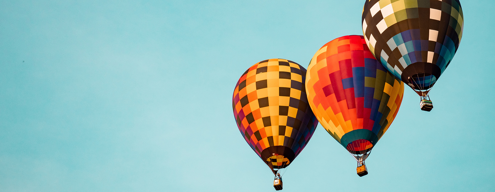 Three hot air balloons.