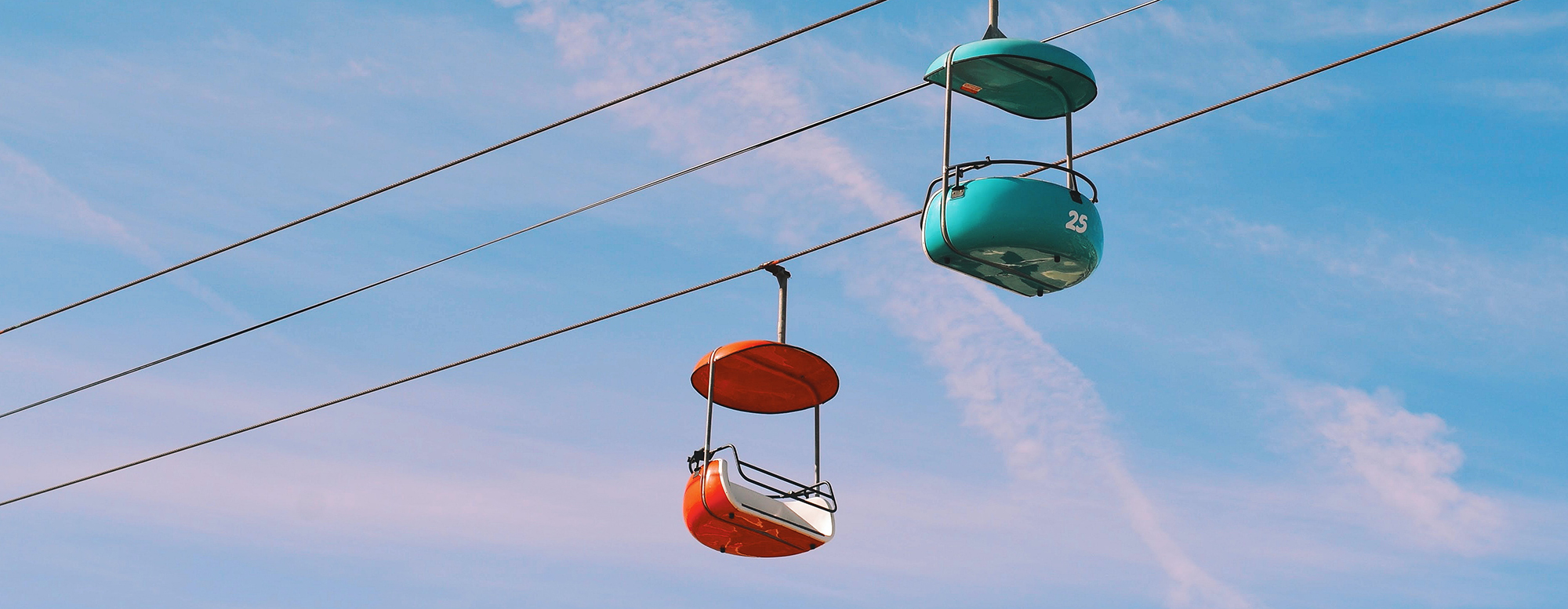 Two cable cars.