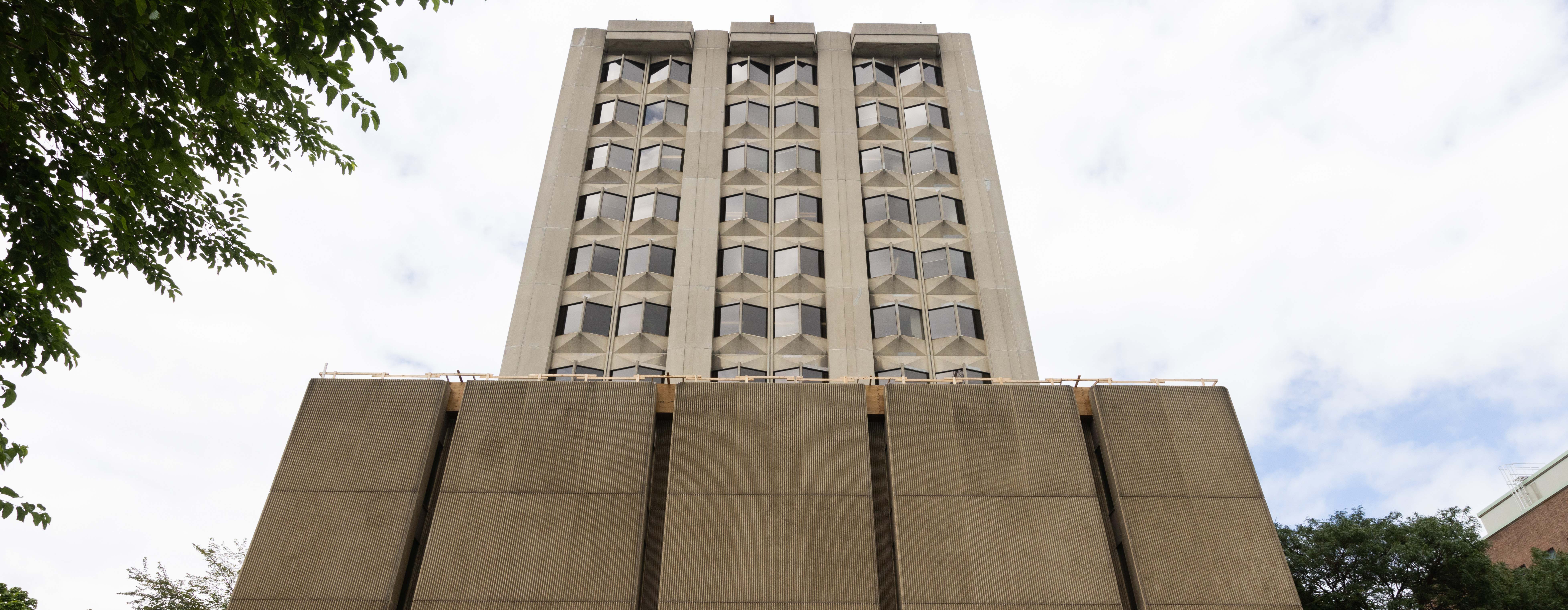 upward view of the OISE building