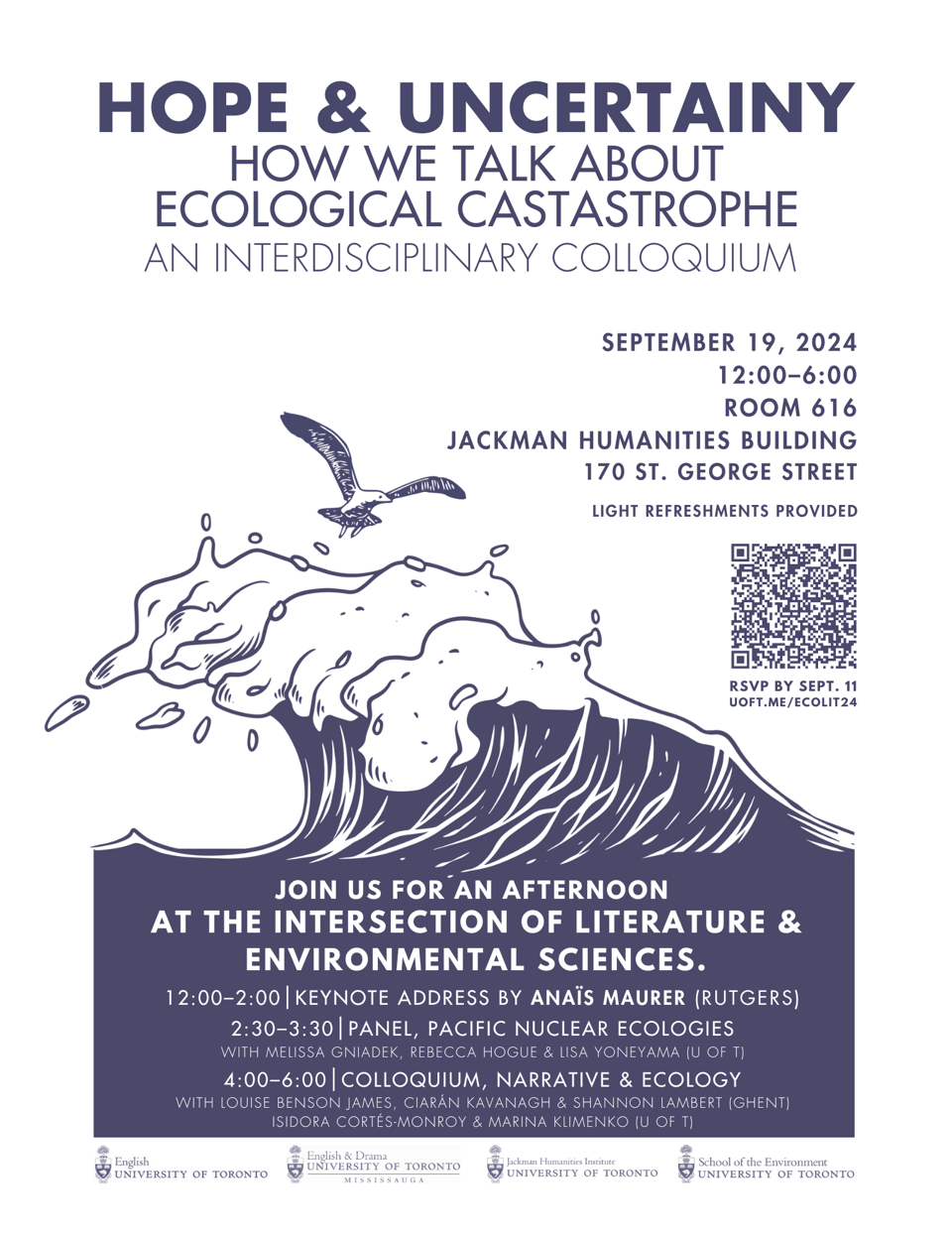 Hope and Uncertainty. How we talk about ecological catastrophe, and interdisciplinary colloquium.