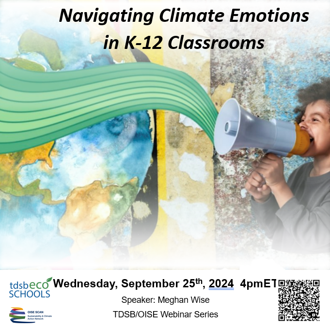 Navigating Climate Emotions in K-12 Classrooms, child on the megaphone