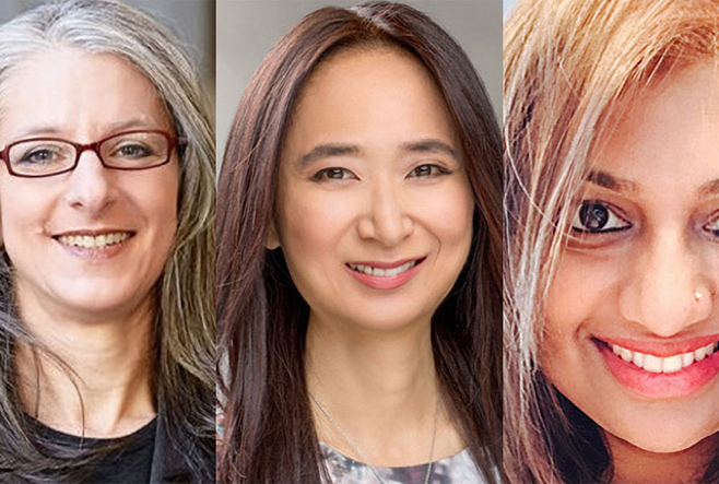 From left to right: Sarah Kaplan, professor at the Rotman School of Management, and alumnae Serena Chan and Usha Shanmugathasan.