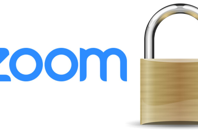 Zoom logo with lock image