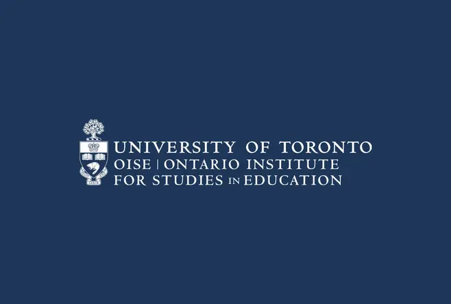 The Ontario Institute for Studies in Education trademark in white, on a University of Toronto blue background.