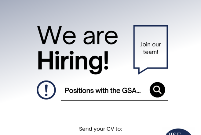 GSA hiring image, send your CV to oise.gsa@gmail.com