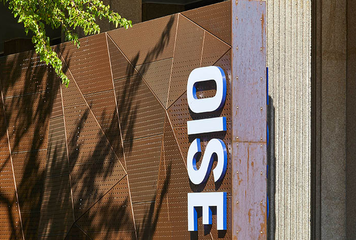 OISE building exterior signage. 