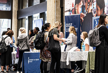 Students attending an OISE Orientation event.