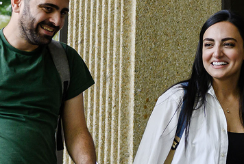 Two smiling students