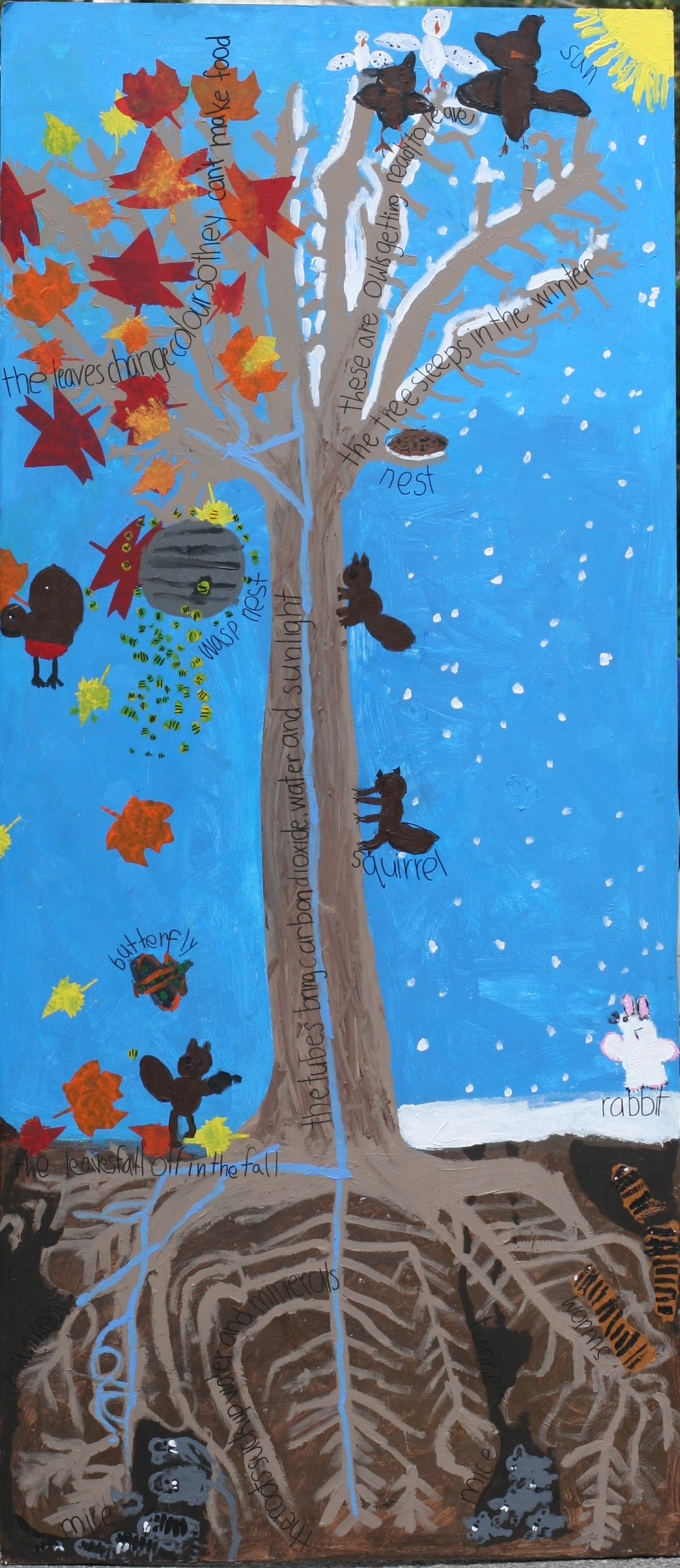 tree mural - fall and winter