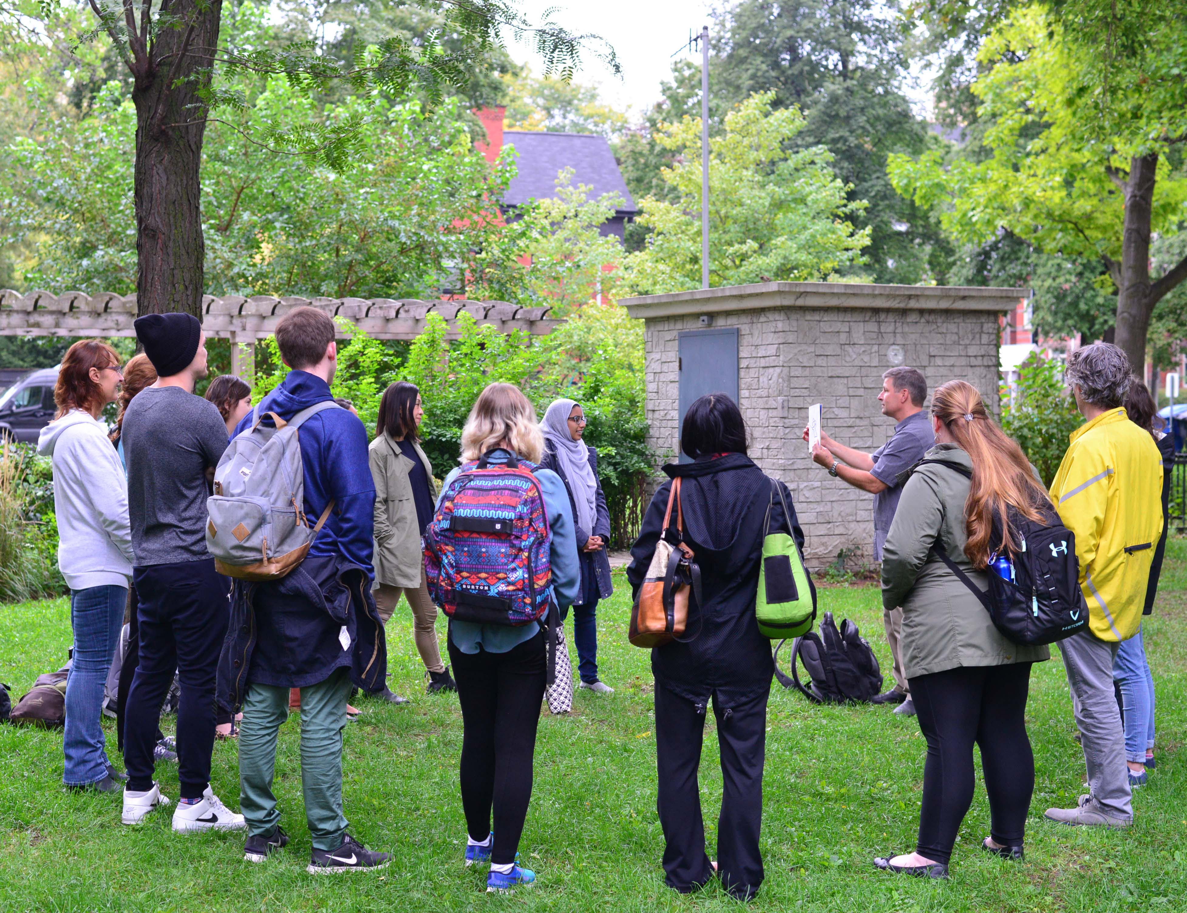 OISE students learning in Taddle Creek Park