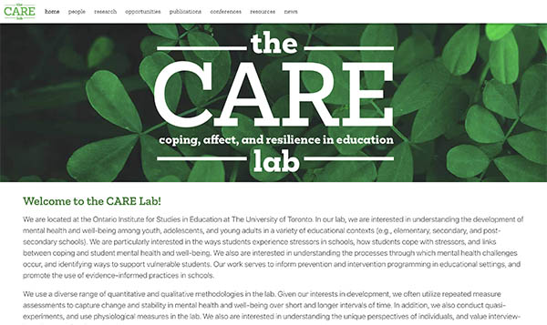 CARE Lab website screenshot