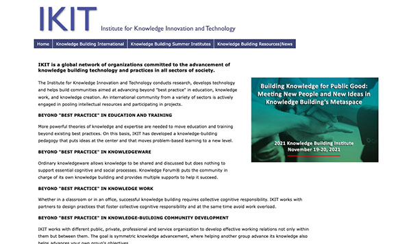 Institute for Knowledge Innovation & Technology website screenshot