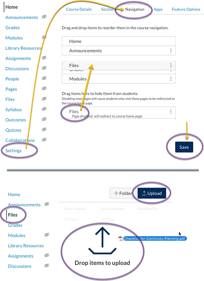 upload a file to your course