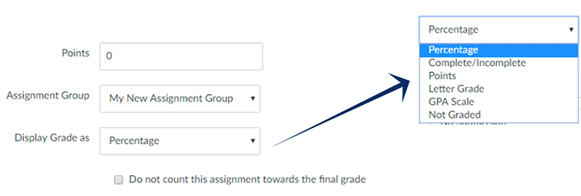 Quercus content editor Display Grade option