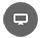 A grey circle showing a white outline of a computer monitor in its centre, representing a full-screen view.