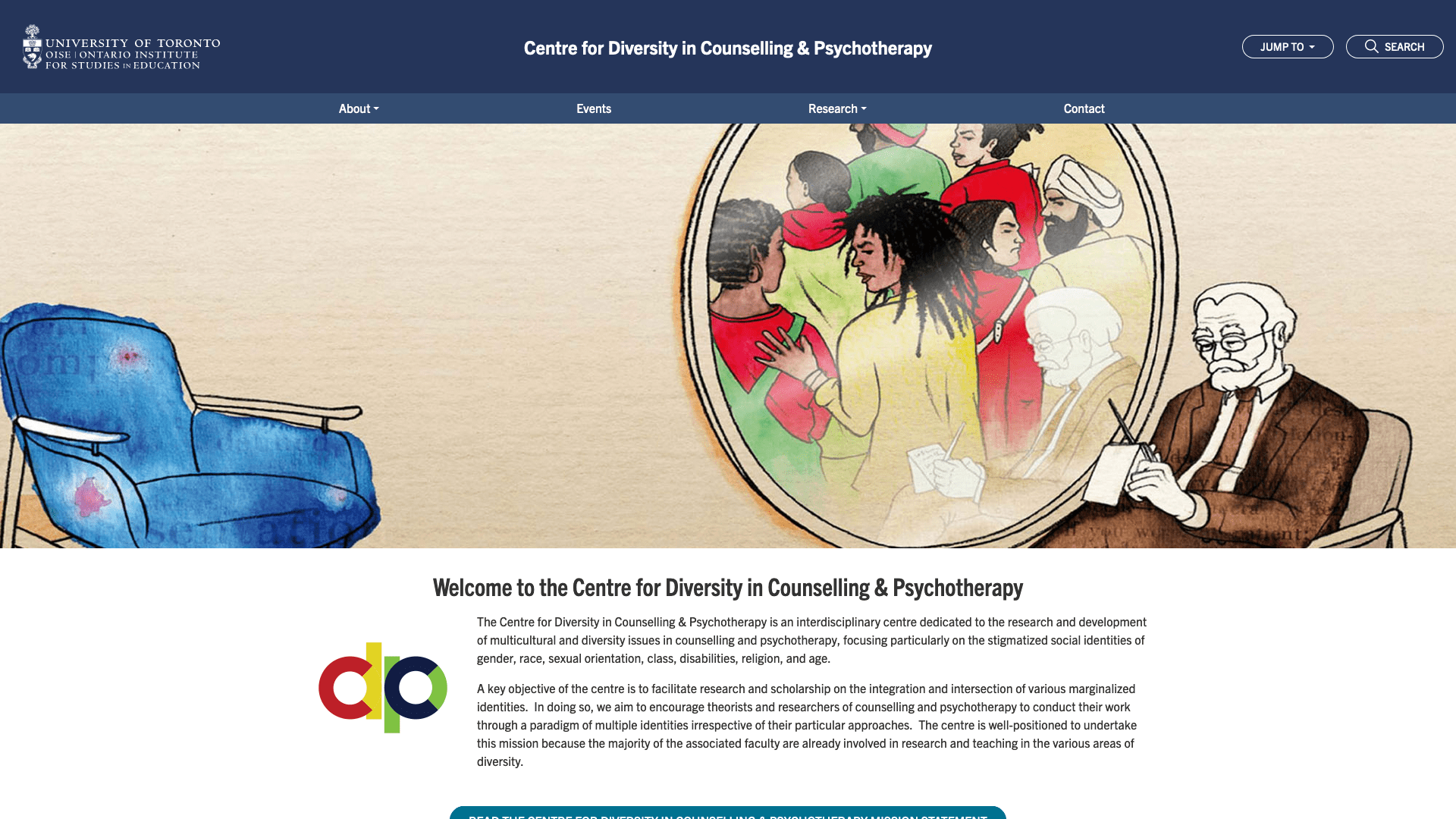 Centre for Diversity in Counselling and Psychotherapy website screenshot