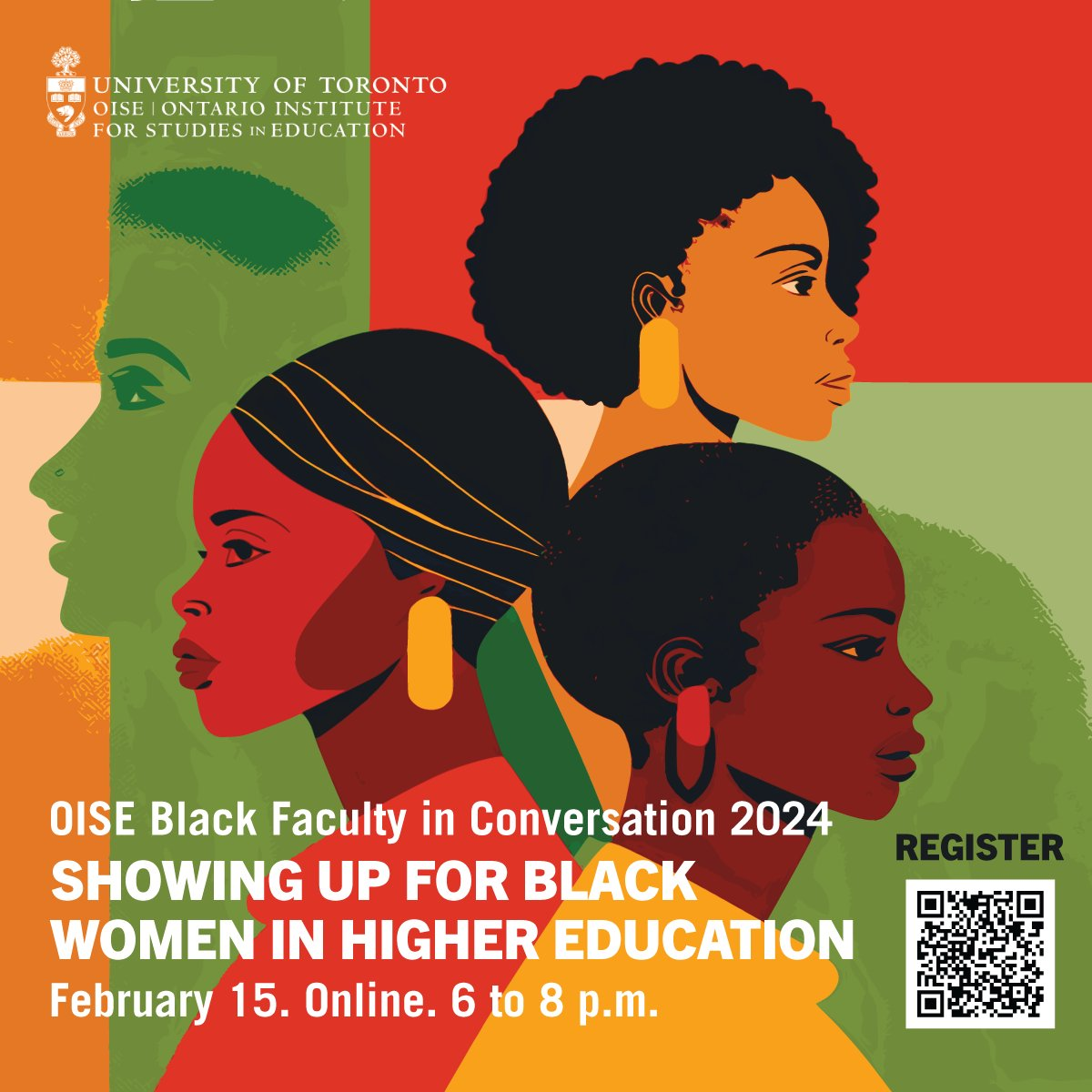 An online graphic advertising the 2024 OISE Black Faculty in Conversations event. The graphic features the date of the event and theme.