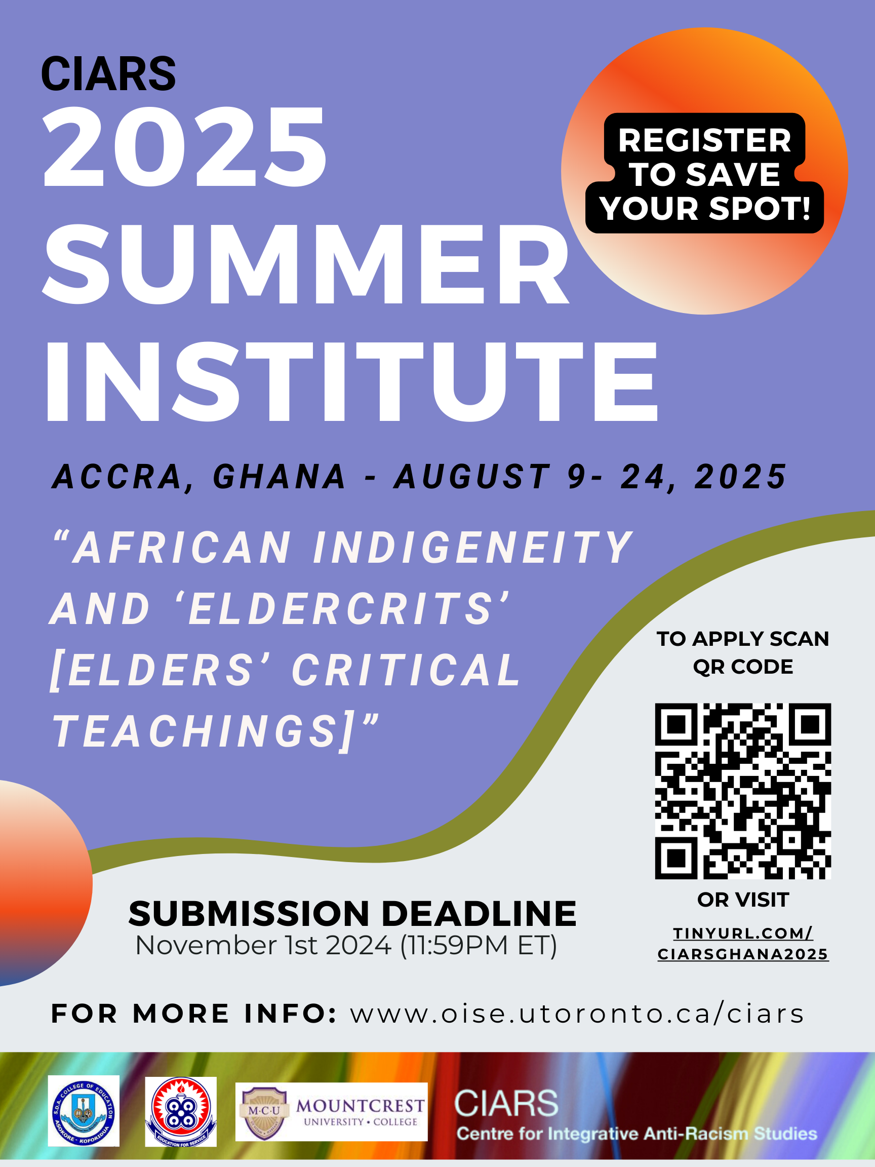 Event Poster for 2025 Summer Institute in Ghana