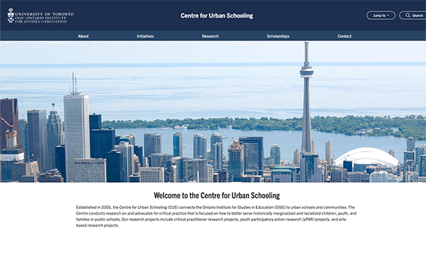 Centre for Urban Schooling website screenshot