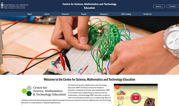 Centre for Science, Mathematics & Technology Education website screenshot