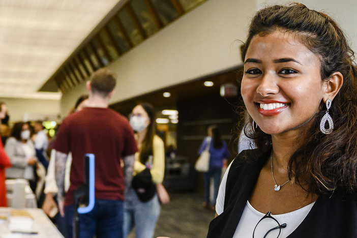 A student attending OISE orientation.