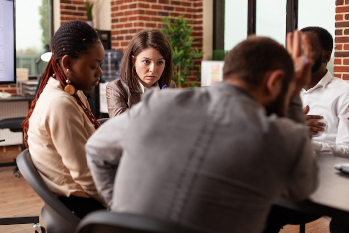 A group of people sitting together