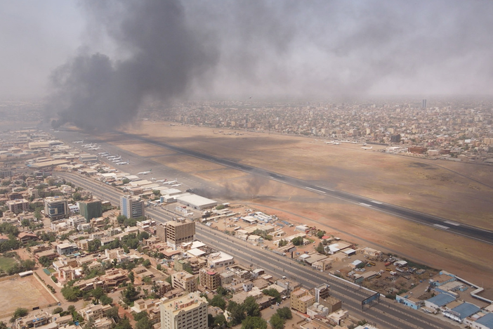 Smoke rising over Khartoum, the capital of Sudan.