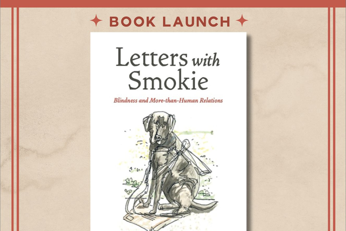 Book cover featuring a white background with an illustration of a dog 'Smokie' in the center.