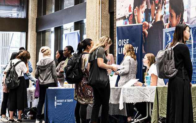 Students attending an OISE Orientation event.