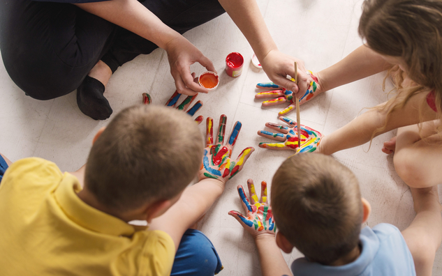 children's hands painted