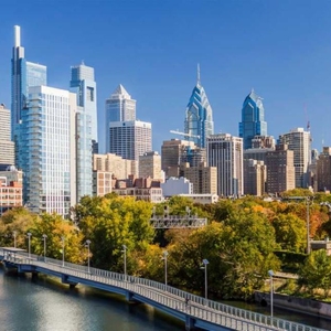 A photo of the Philadelphia skyline.