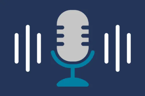 An icon depicting a podcast microphone.