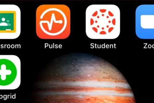 A screencapture of a phones home screen with five icons.