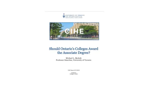 Should Ontario’s colleges award the associate degree?