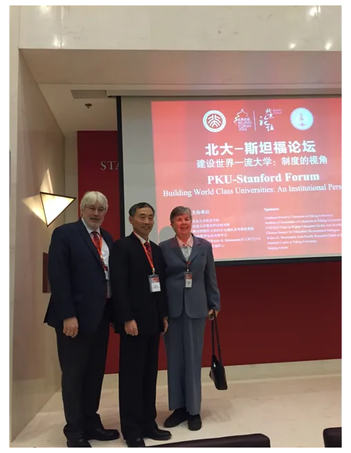 Professors pictured from left to right: Glen Jones, Min Weifang, and Ruth Hayhoe.